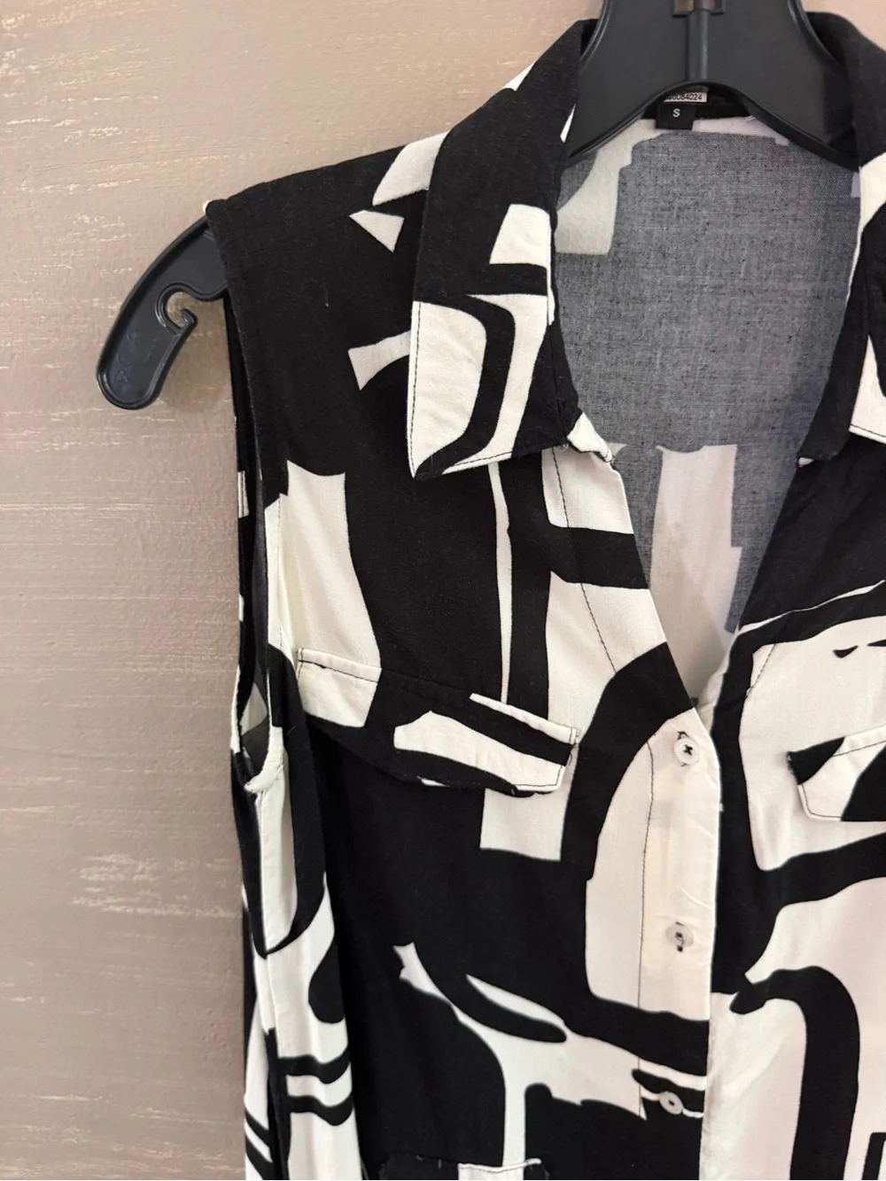 Vintage DG Dolce & Gabbana Black and White Button Geometric sleeveless dress S